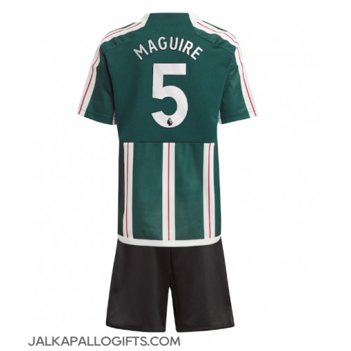 Manchester United Harry Maguire #5 Vieras Peliasu Lasten 2023-24 Lyhythihainen (+ Lyhyet housut)